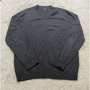 Banana Republic LambsWool Cashmere Gray‎ Sweater Academia Office Preppy XL Vtg